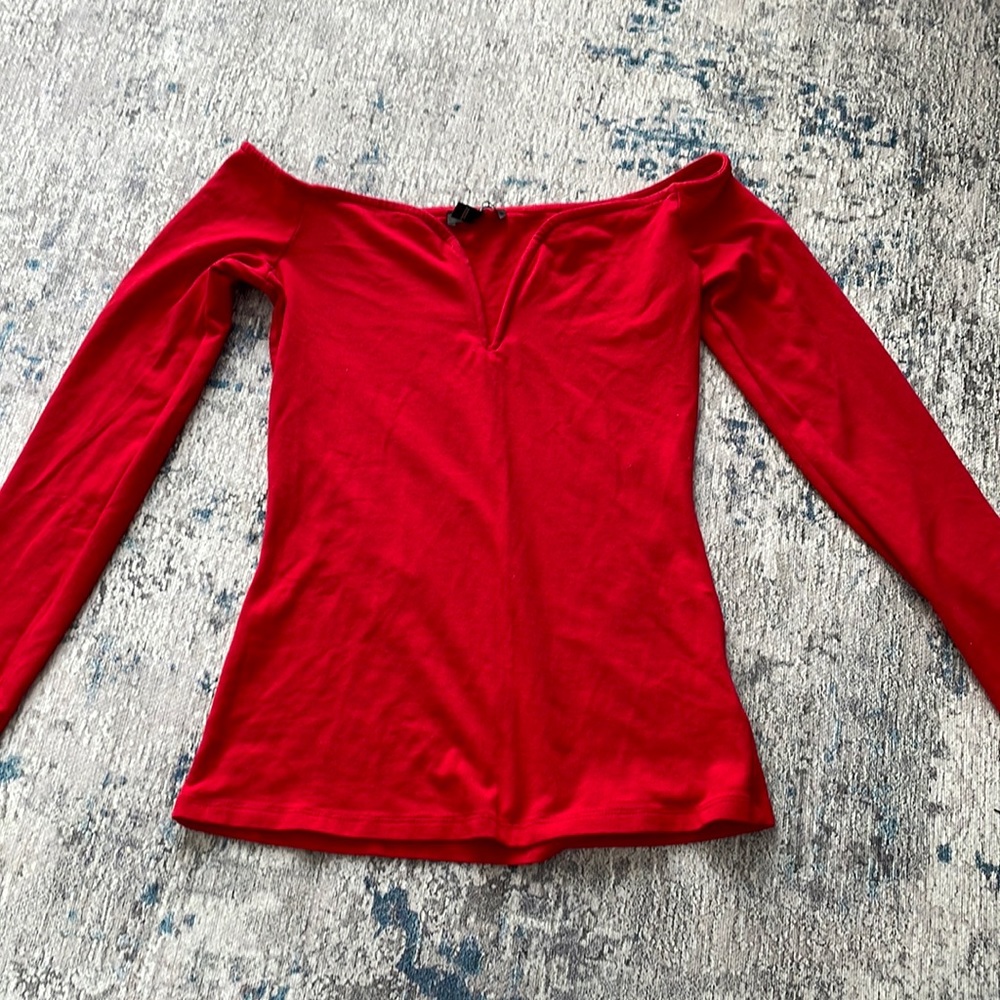 Over The Shoulder Deep V Top